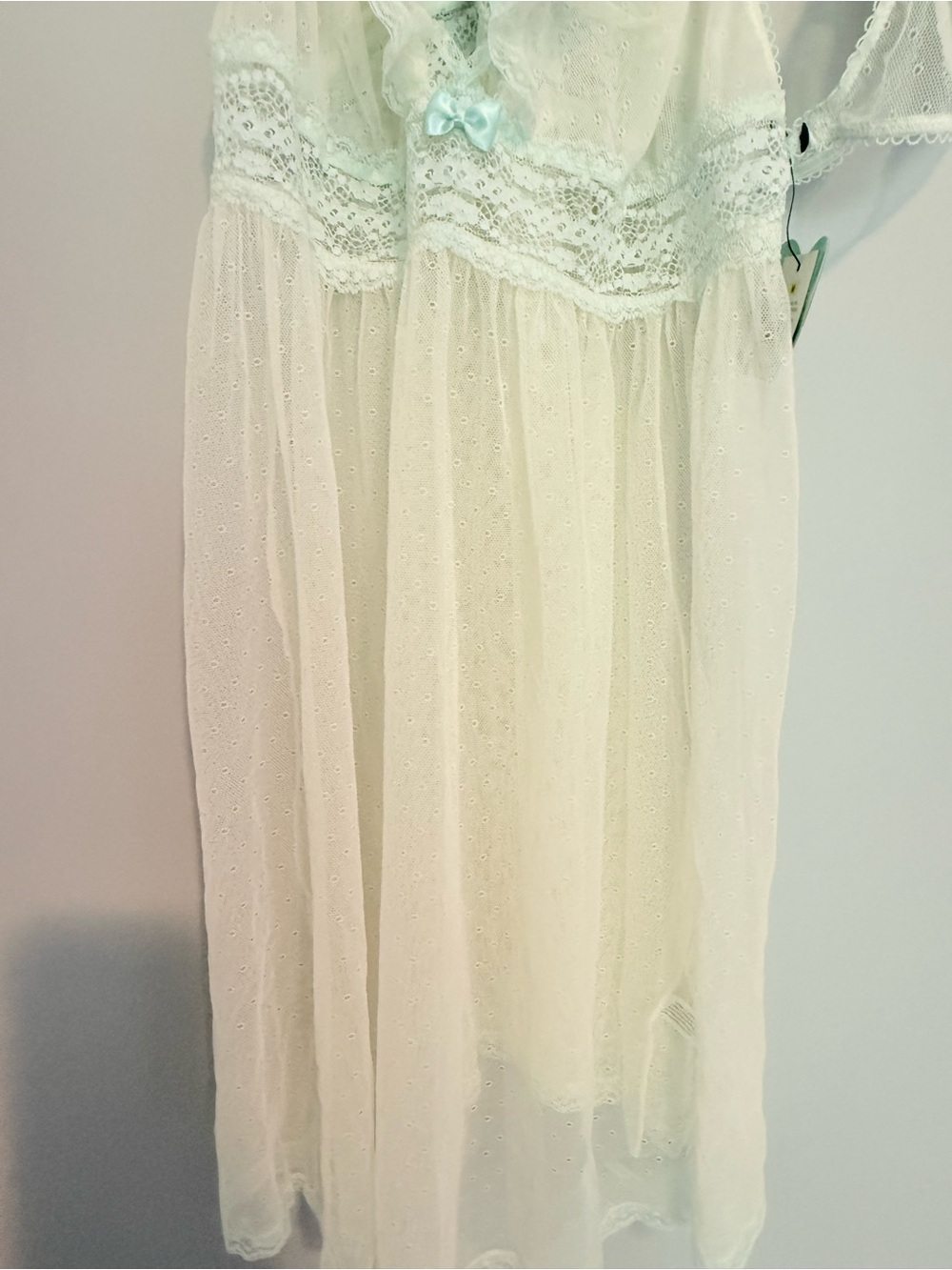 Betsey Johnson Womens Mesh Lace Trim Babydoll Blue Size Medium NWT - Picture 5 of 7